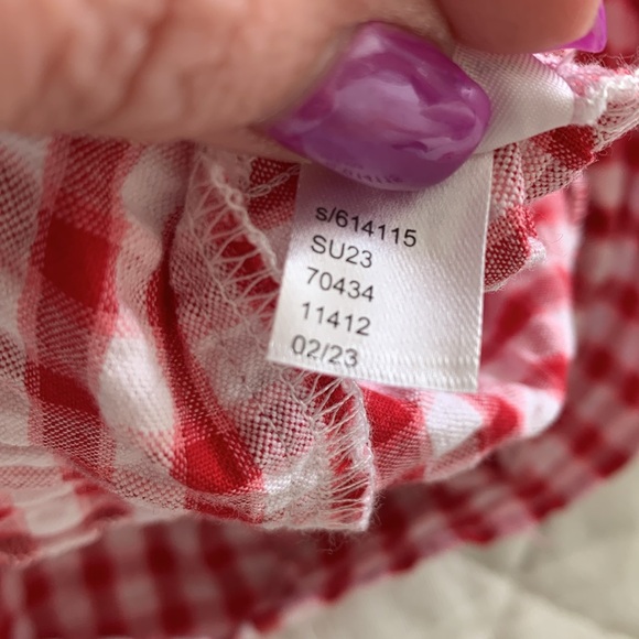 NWT LOFT Women's Gingham Tie Back Flounce Swing Dress in Tango Red - Picture 11 of 11